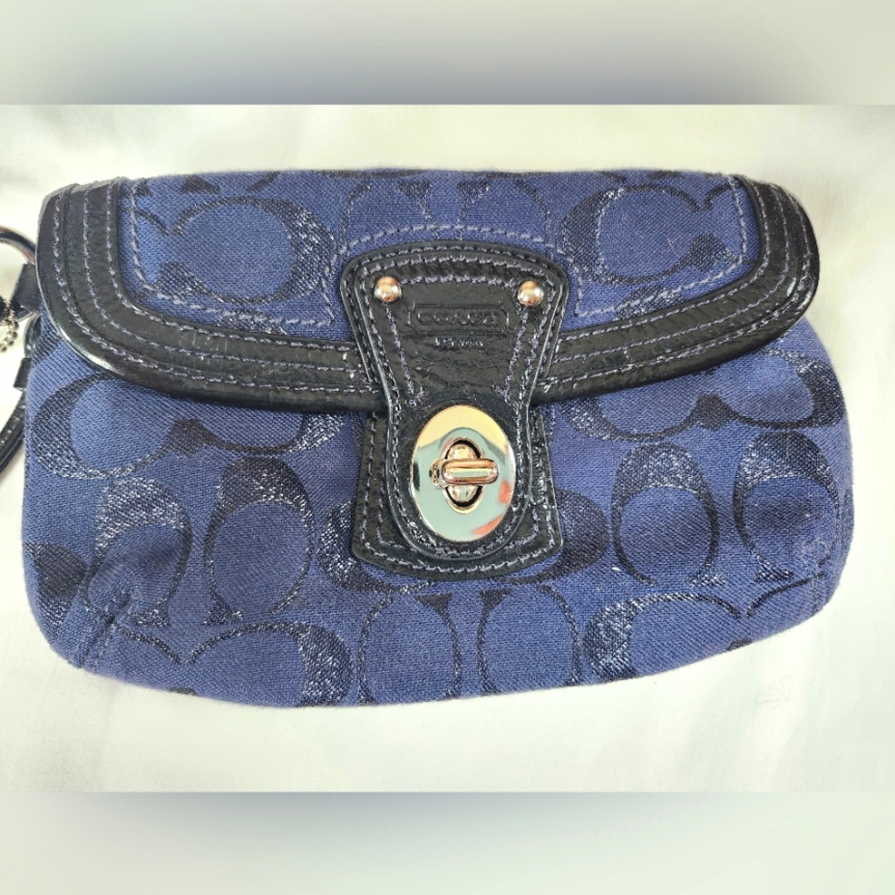 Coach Signature Logo Wristlet Clutch
